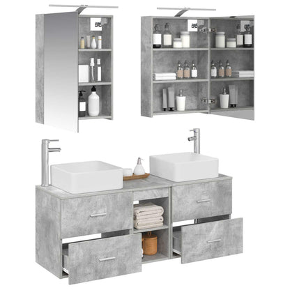 vidaXL Bathroom Furniture Set 5 pcs Concrete Grey 3