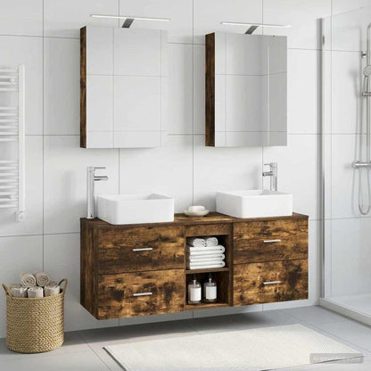 vidaXL Bathroom Furniture Set 5 pcs Smoked Oak 1