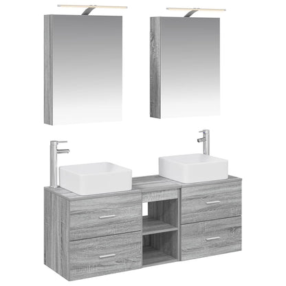vidaXL Bathroom Furniture Set 5 pcs Grey Sonoma 2