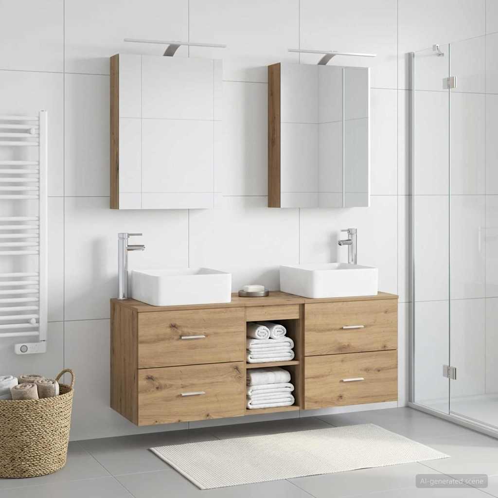 vidaXL Bathroom Furniture Set 5 pcs Artisan Oak 4
