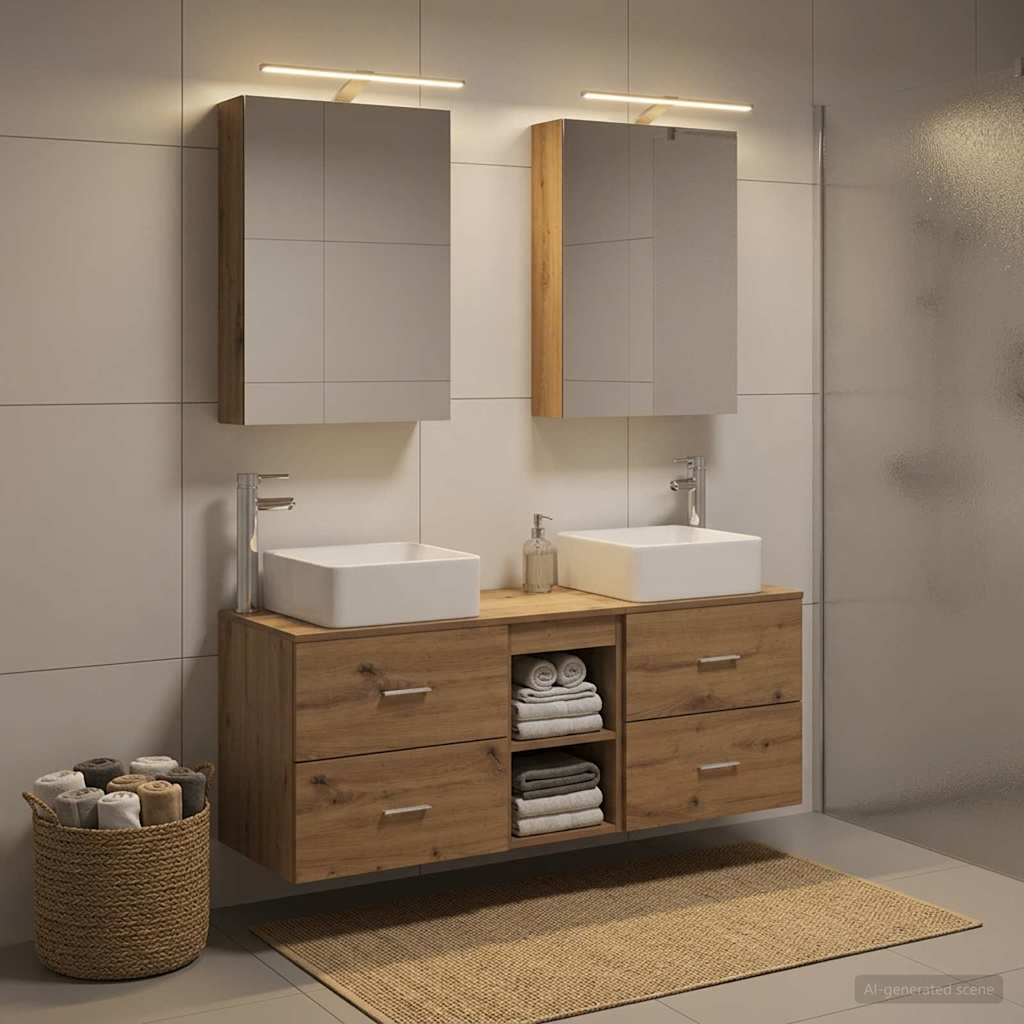 vidaXL Bathroom Furniture Set 5 pcs Artisan Oak 1