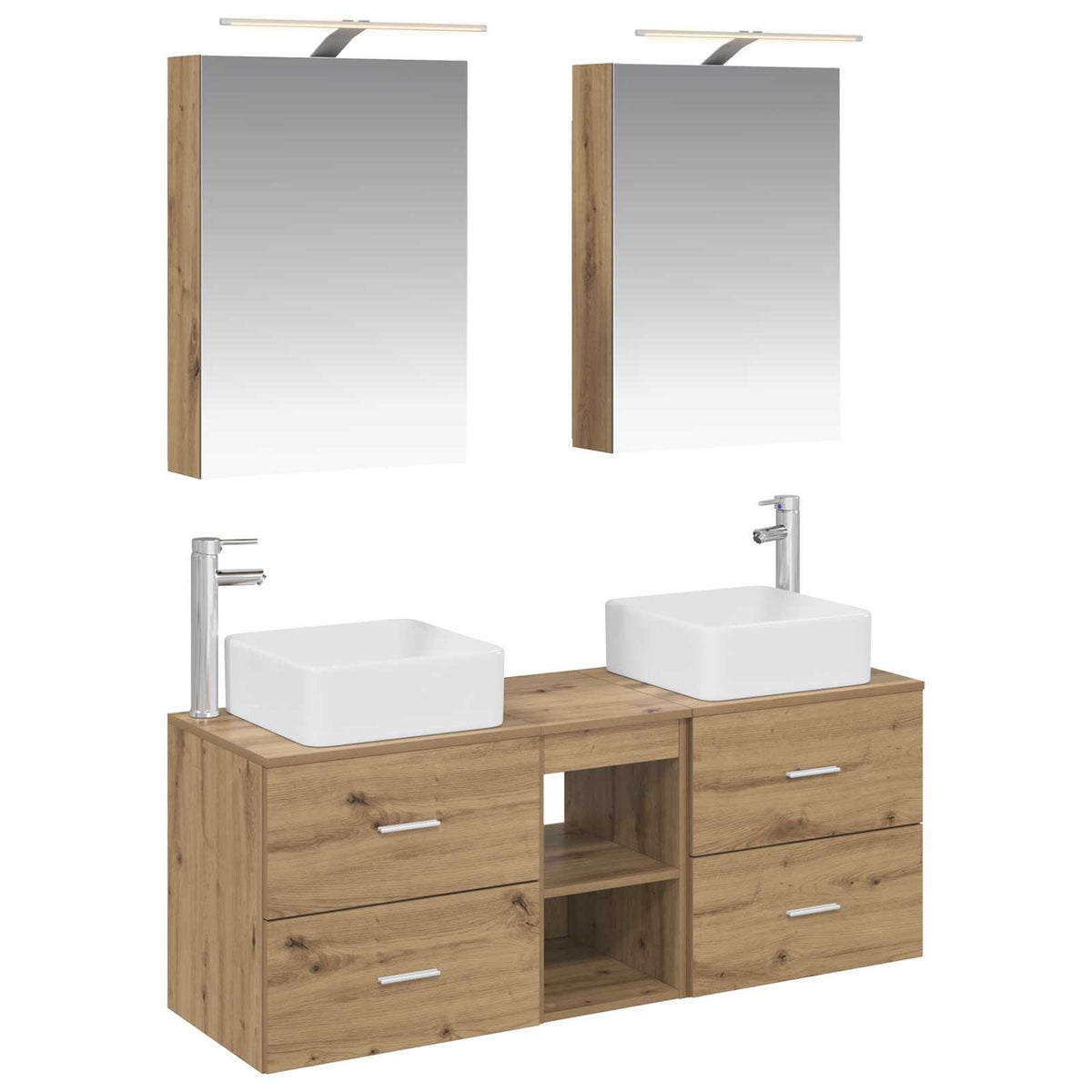 vidaXL Bathroom Furniture Set 5 pcs Artisan Oak 2