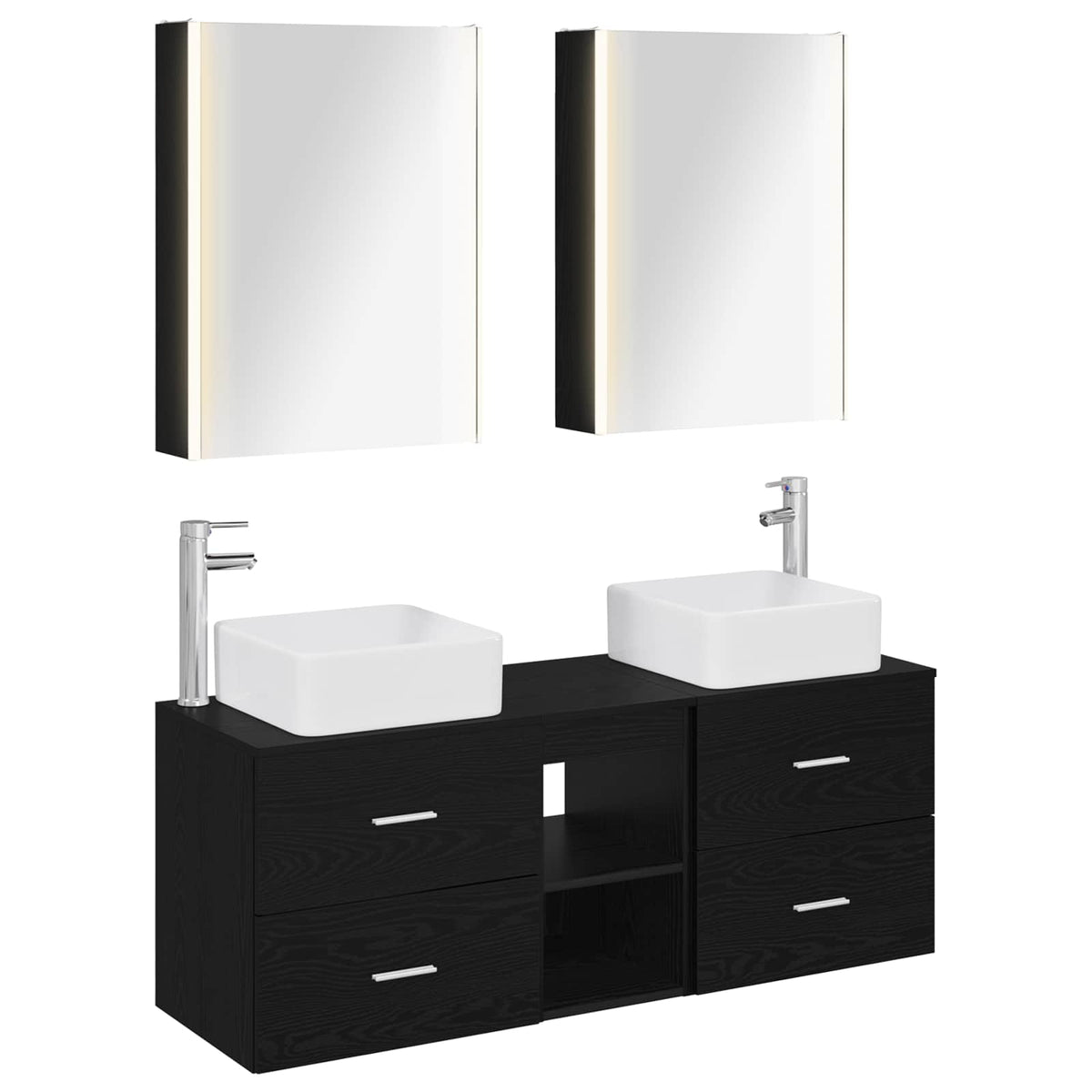 Bathroom Furniture Set 5 pcs 53 x 15.5 x 70 cm Black oak