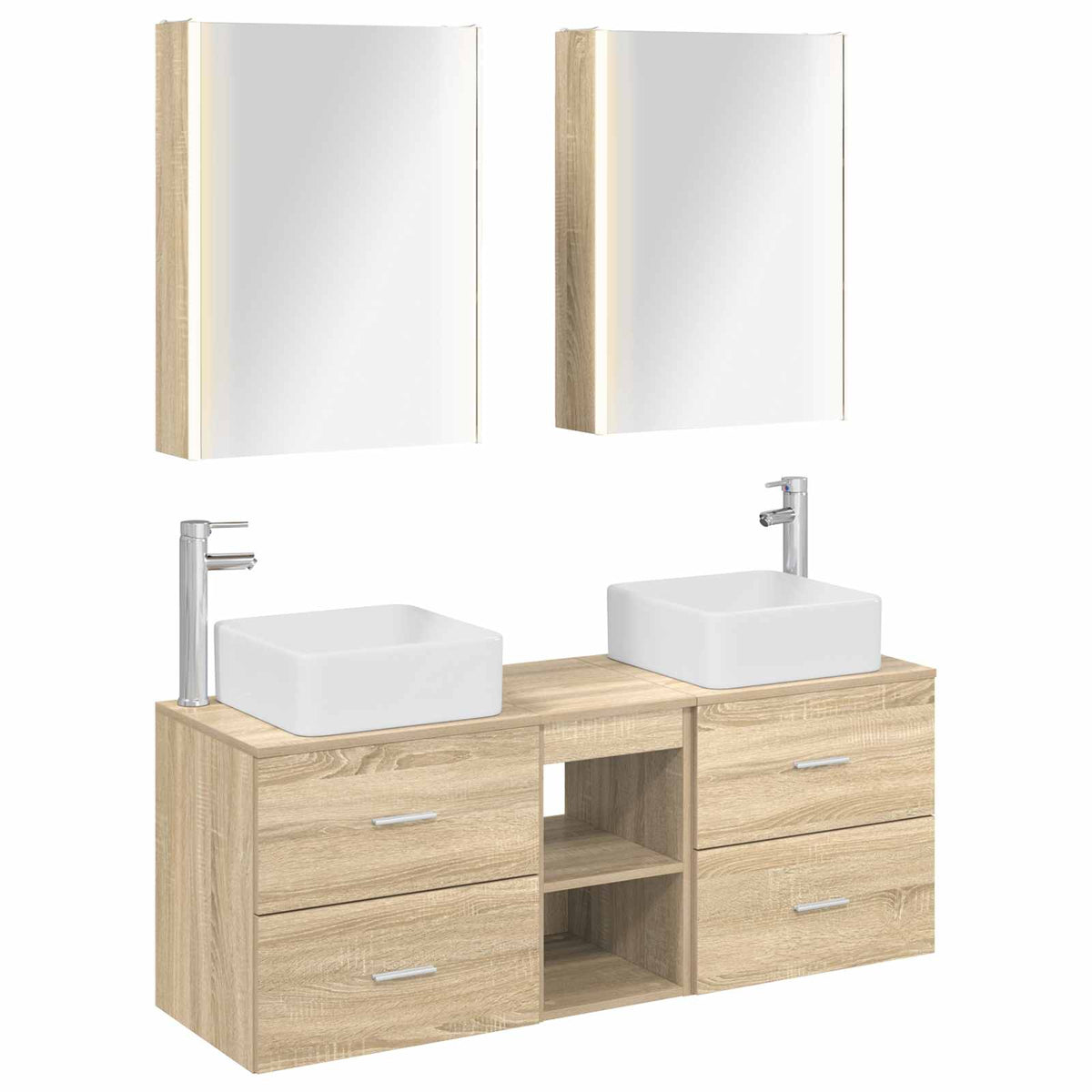vidaXL Bathroom Furniture Set 5 pcs Sonoma Oak 2