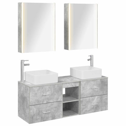 vidaXL Bathroom Furniture Set 5 pcs Concrete Grey 2