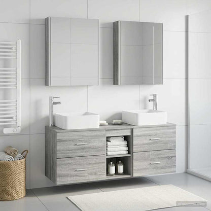 vidaXL Bathroom Furniture Set 5 pcs Grey Sonoma 4