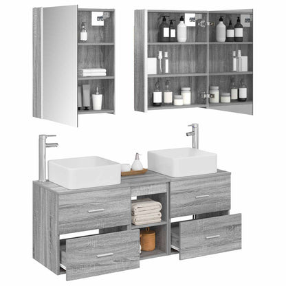 vidaXL Bathroom Furniture Set 5 pcs Grey Sonoma 3