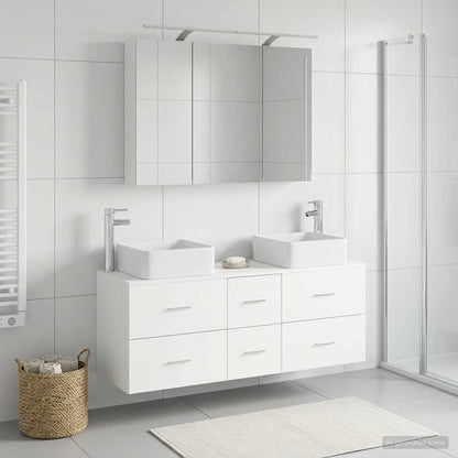 Bathroom Furniture Set 4 pcs 100 x 14.5 x 70 cm White