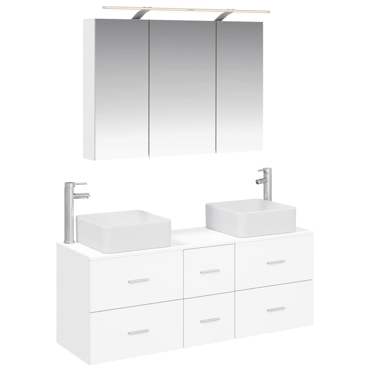 Bathroom Furniture Set 4 pcs 100 x 14.5 x 70 cm White