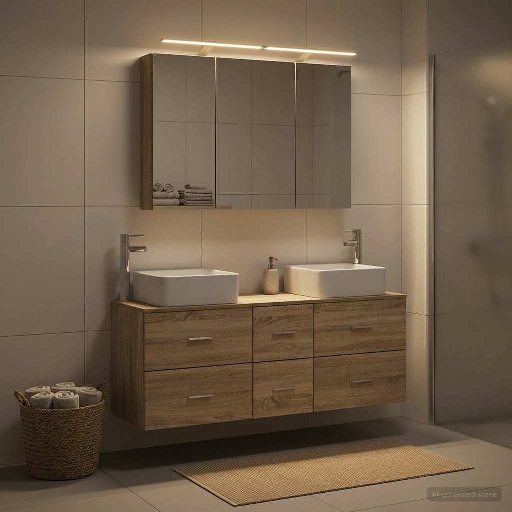 Bathroom Furniture Set 4 pcs 100 x 14.5 x 70 cm Sonoma oak