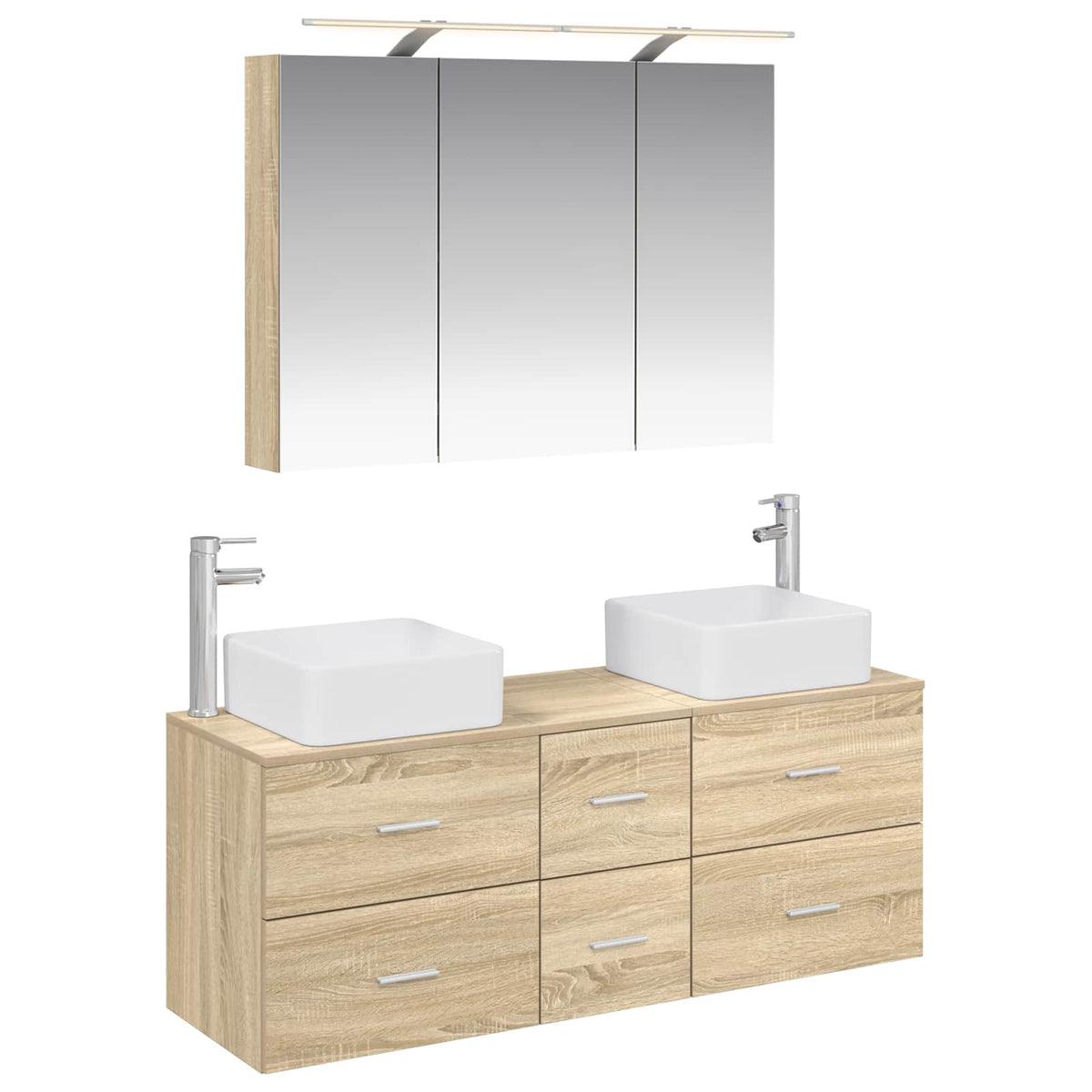 Bathroom Furniture Set 4 pcs 100 x 14.5 x 70 cm Sonoma oak
