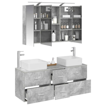 Bathroom Furniture Set 4 pcs 100 x 14.5 x 70 cm Concrete grey