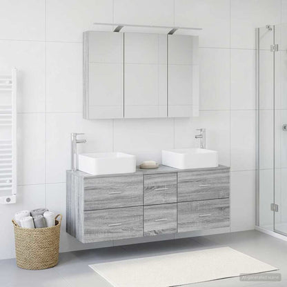 Bathroom Furniture Set 4 pcs 100 x 14.5 x 70 cm Grey sonoma