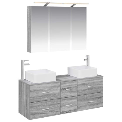 Bathroom Furniture Set 4 pcs 100 x 14.5 x 70 cm Grey sonoma