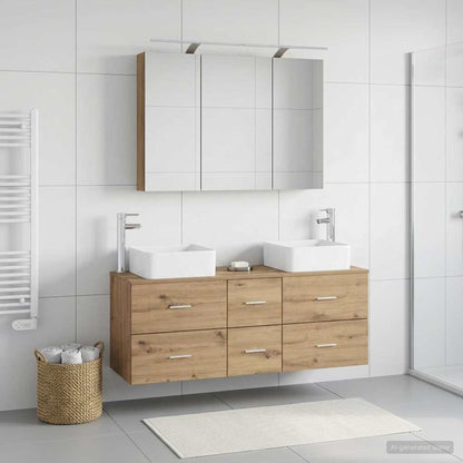 Bathroom Furniture Set 4 pcs 100 x 14.5 x 70 cm Artisan oak