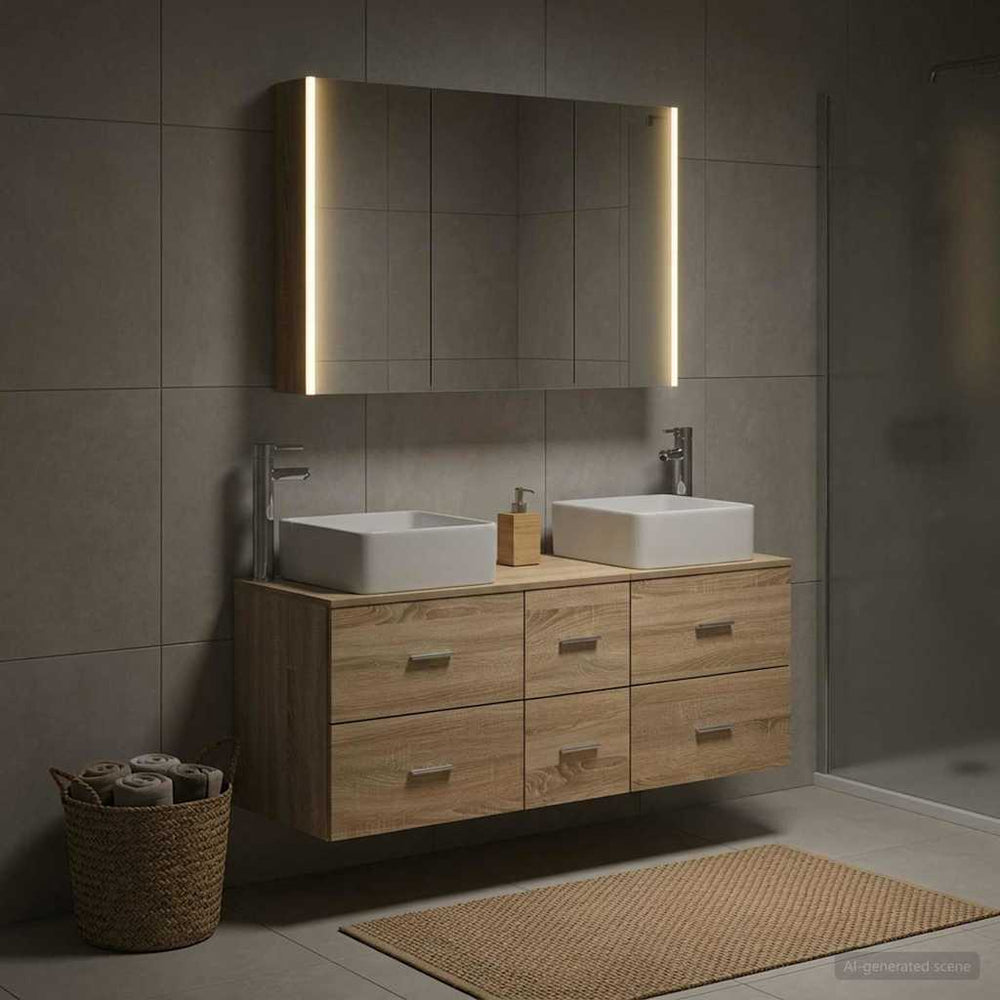 vidaXL Bathroom Furniture Set 4 pcs Sonoma Oak