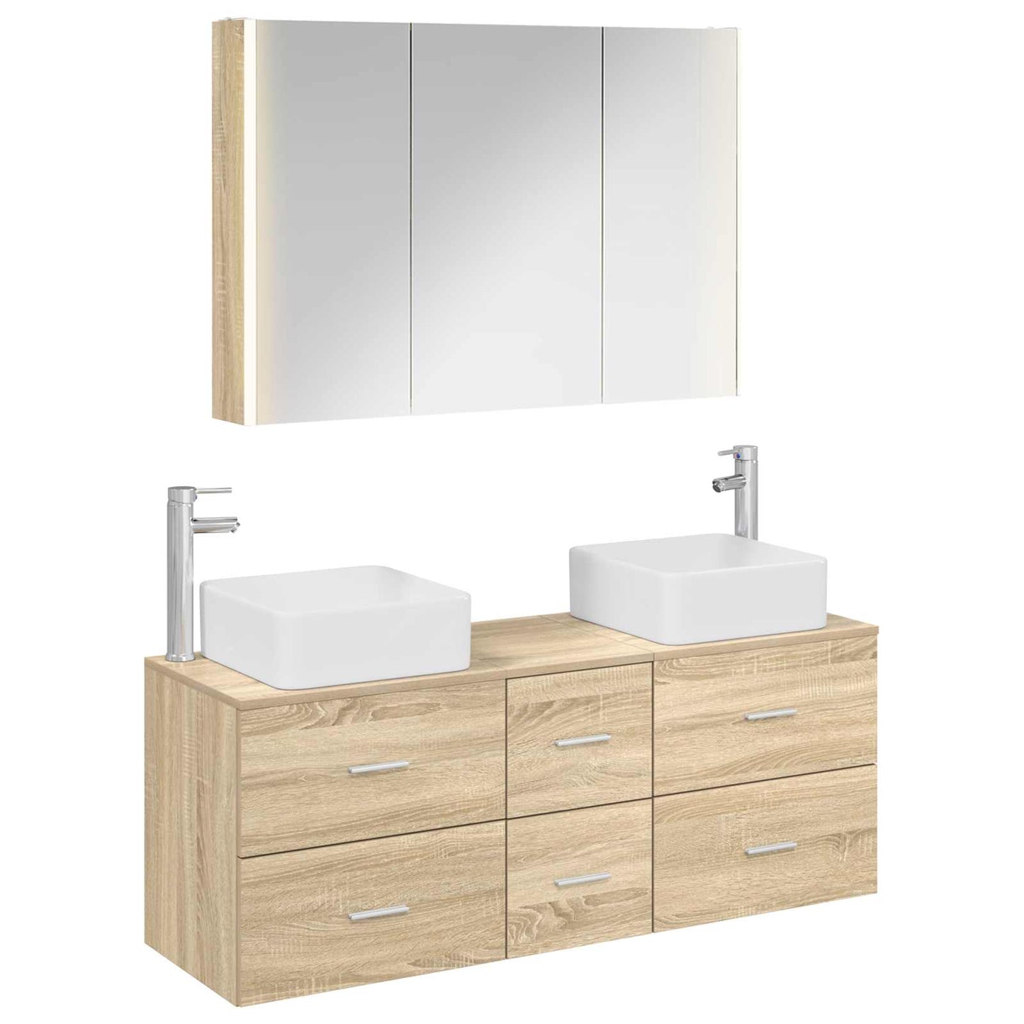 vidaXL Bathroom Furniture Set 4 pcs Sonoma Oak 2