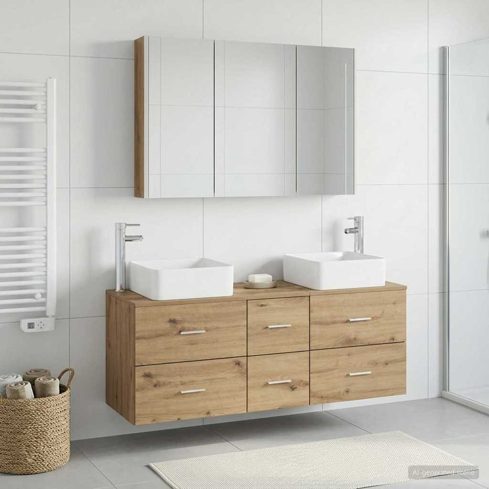 vidaXL Bathroom Furniture Set 4 pcs Artisan Oak