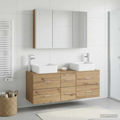 vidaXL Bathroom Furniture Set 4 pcs Artisan Oak 1