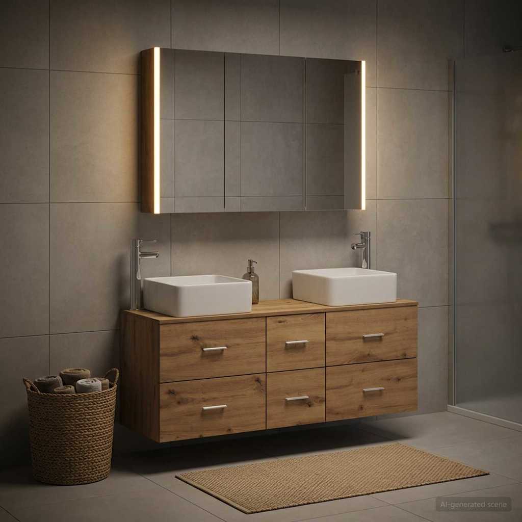 vidaXL Bathroom Furniture Set 4 pcs Artisan Oak 4
