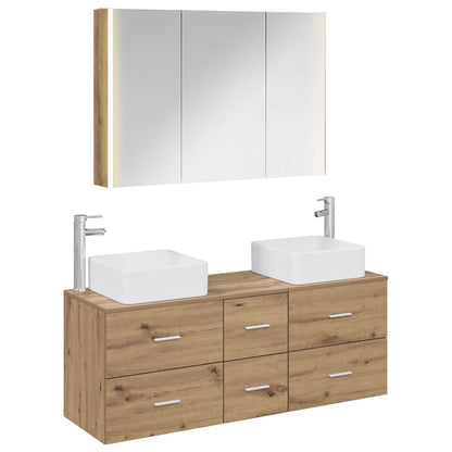 vidaXL Bathroom Furniture Set 4 pcs Artisan Oak 2