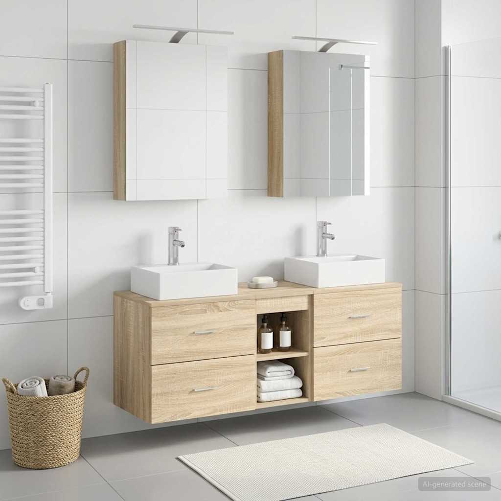 vidaXL Bathroom Furniture Set 5 pcs Sonoma Oak 4