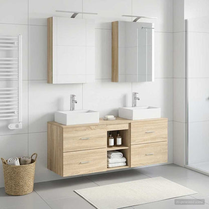 vidaXL Bathroom Furniture Set 5 pcs Sonoma Oak 4