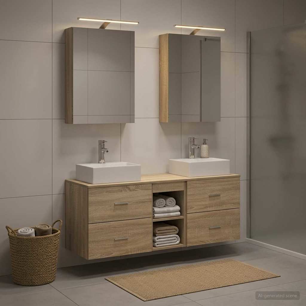 vidaXL Bathroom Furniture Set 5 pcs Sonoma Oak 1