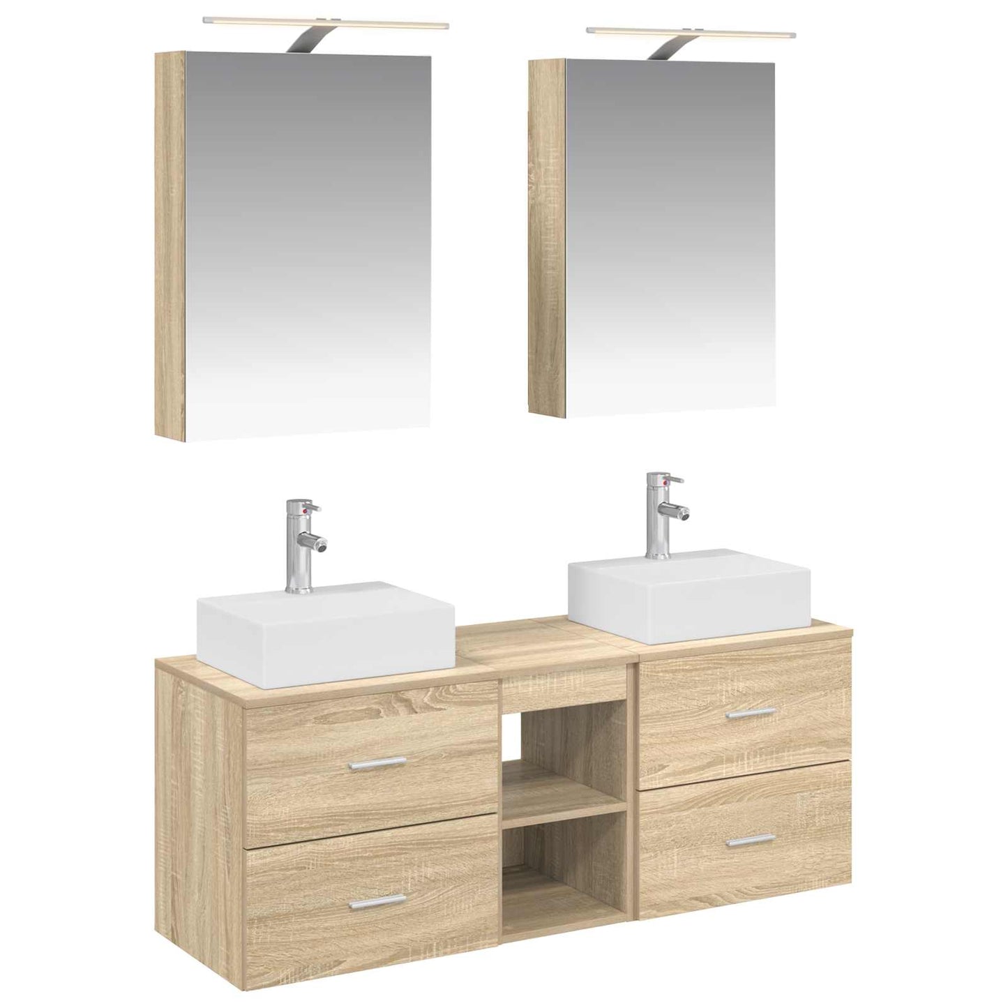 vidaXL Bathroom Furniture Set 5 pcs Sonoma Oak 2