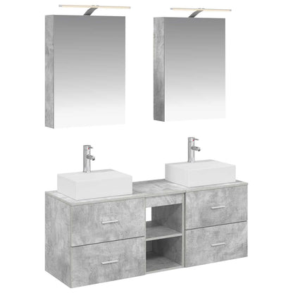vidaXL Bathroom Furniture Set 5 pcs Concrete Grey 2