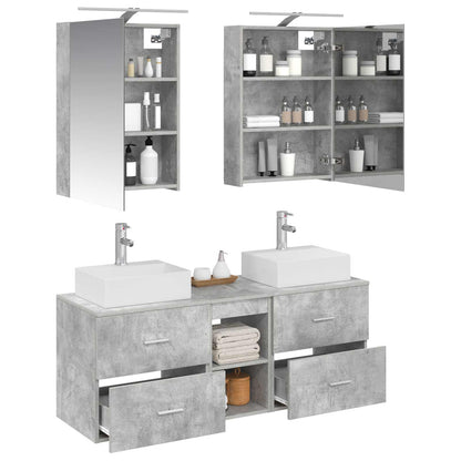 vidaXL Bathroom Furniture Set 5 pcs Concrete Grey 3