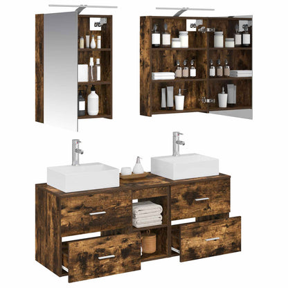vidaXL Bathroom Furniture Set 5 pcs Smoked Oak 3