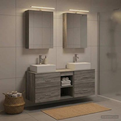 vidaXL Bathroom Furniture Set 5 pcs Grey Sonoma 4