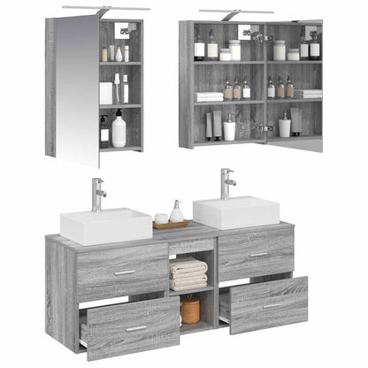 vidaXL Bathroom Furniture Set 5 pcs Grey Sonoma 3