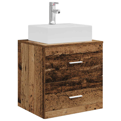 vidaXL Bathroom Furniture Set 5 pcs Old Wood Engineered Wood and Glass 5