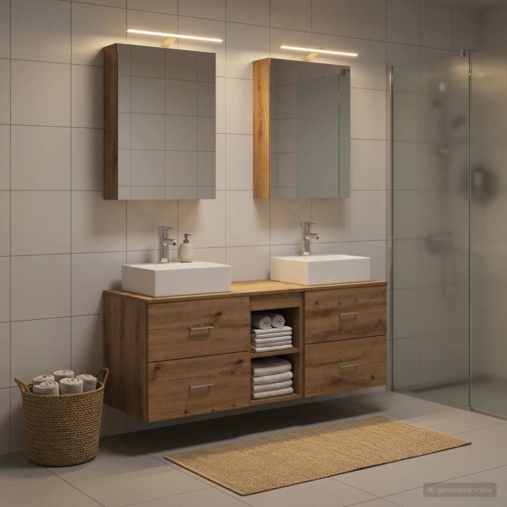 Bathroom Furniture Set 5 pcs 50 x 14.5 x 70 cm Artisan oak