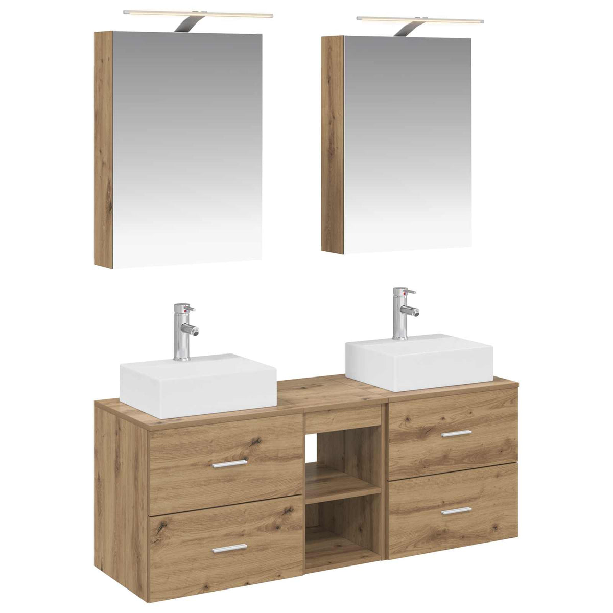 Bathroom Furniture Set 5 pcs 50 x 14.5 x 70 cm Artisan oak