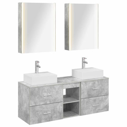 vidaXL Bathroom Furniture Set 5 pcs Concrete Grey 2
