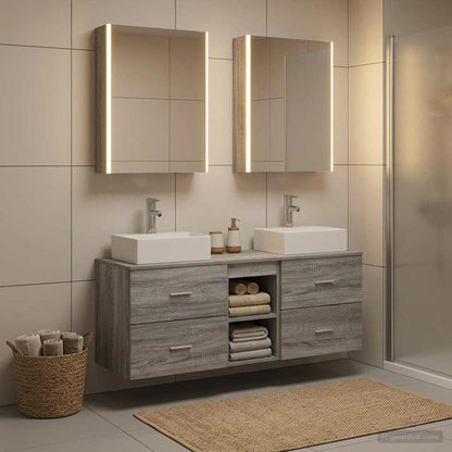 vidaXL Bathroom Furniture Set 5 pcs Grey Sonoma 4