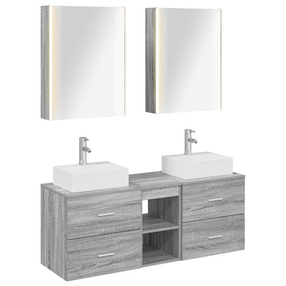 vidaXL Bathroom Furniture Set 5 pcs Grey Sonoma 2