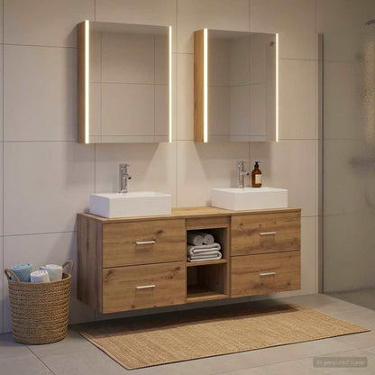 vidaXL Bathroom Furniture Set 5 pcs Artisan Oak 4