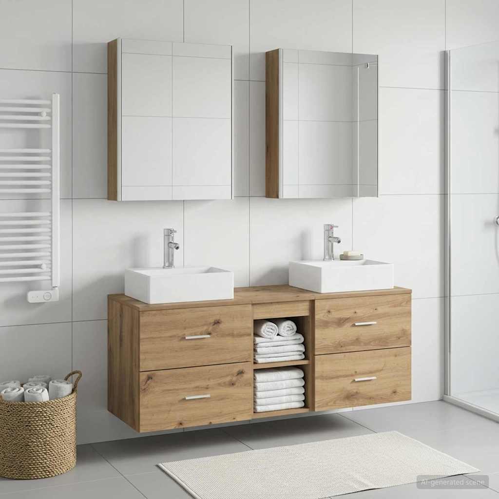 vidaXL Bathroom Furniture Set 5 pcs Artisan Oak 1