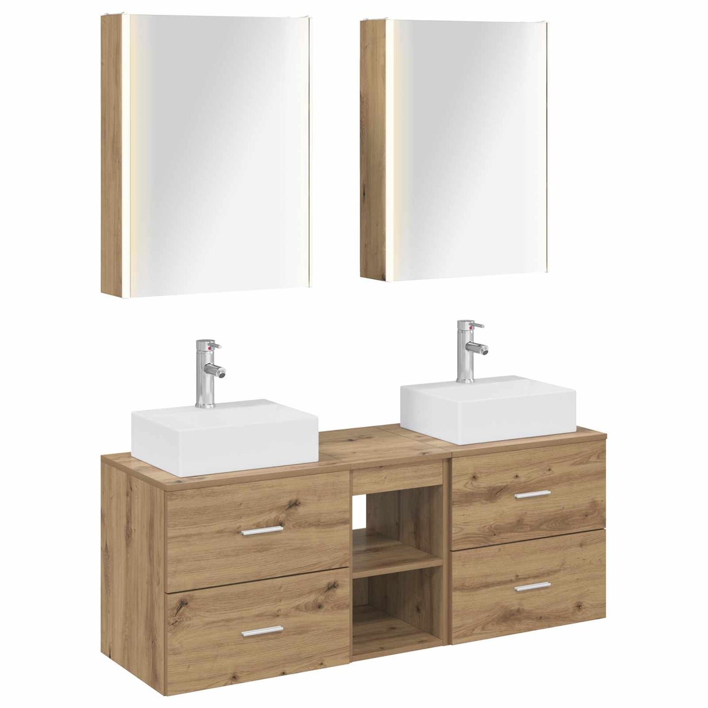 vidaXL Bathroom Furniture Set 5 pcs Artisan Oak 2