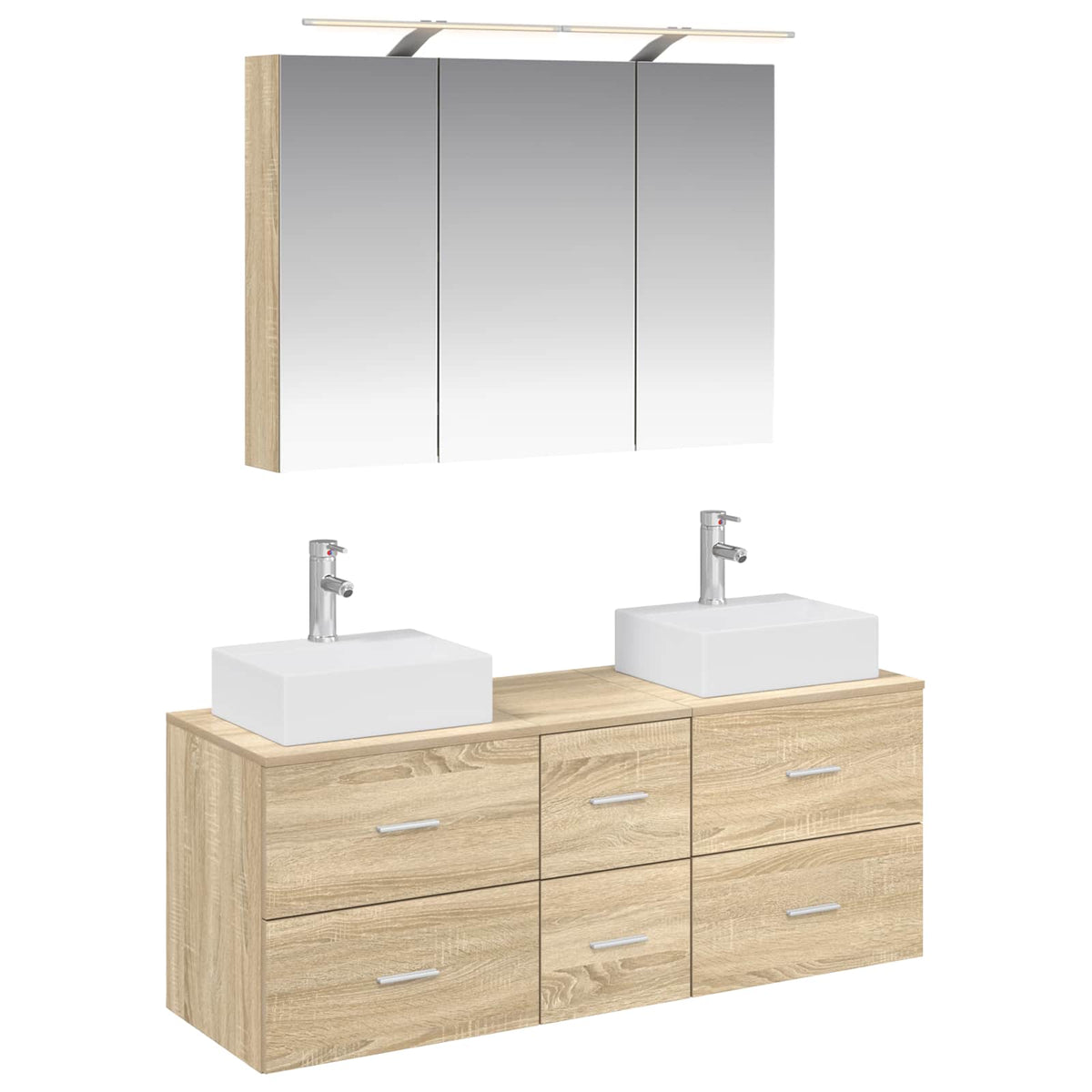 Bathroom Furniture Set 4 pcs 100 x 14.5 x 70 cm Sonoma oak