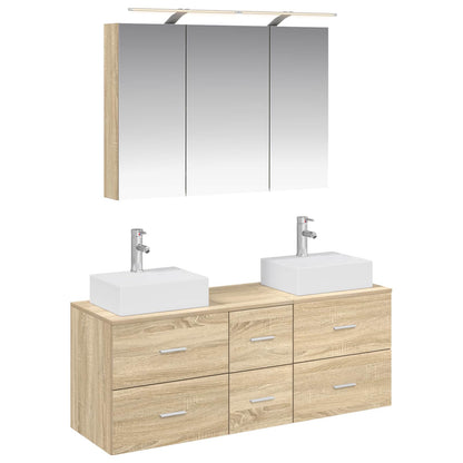 Bathroom Furniture Set 4 pcs 100 x 14.5 x 70 cm Sonoma oak