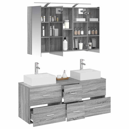 Bathroom Furniture Set 4 pcs 100 x 14.5 x 70 cm Grey sonoma