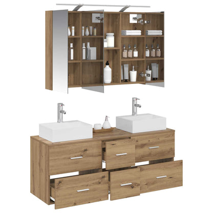 Bathroom Furniture Set 4 pcs 100 x 14.5 x 70 cm Artisan oak