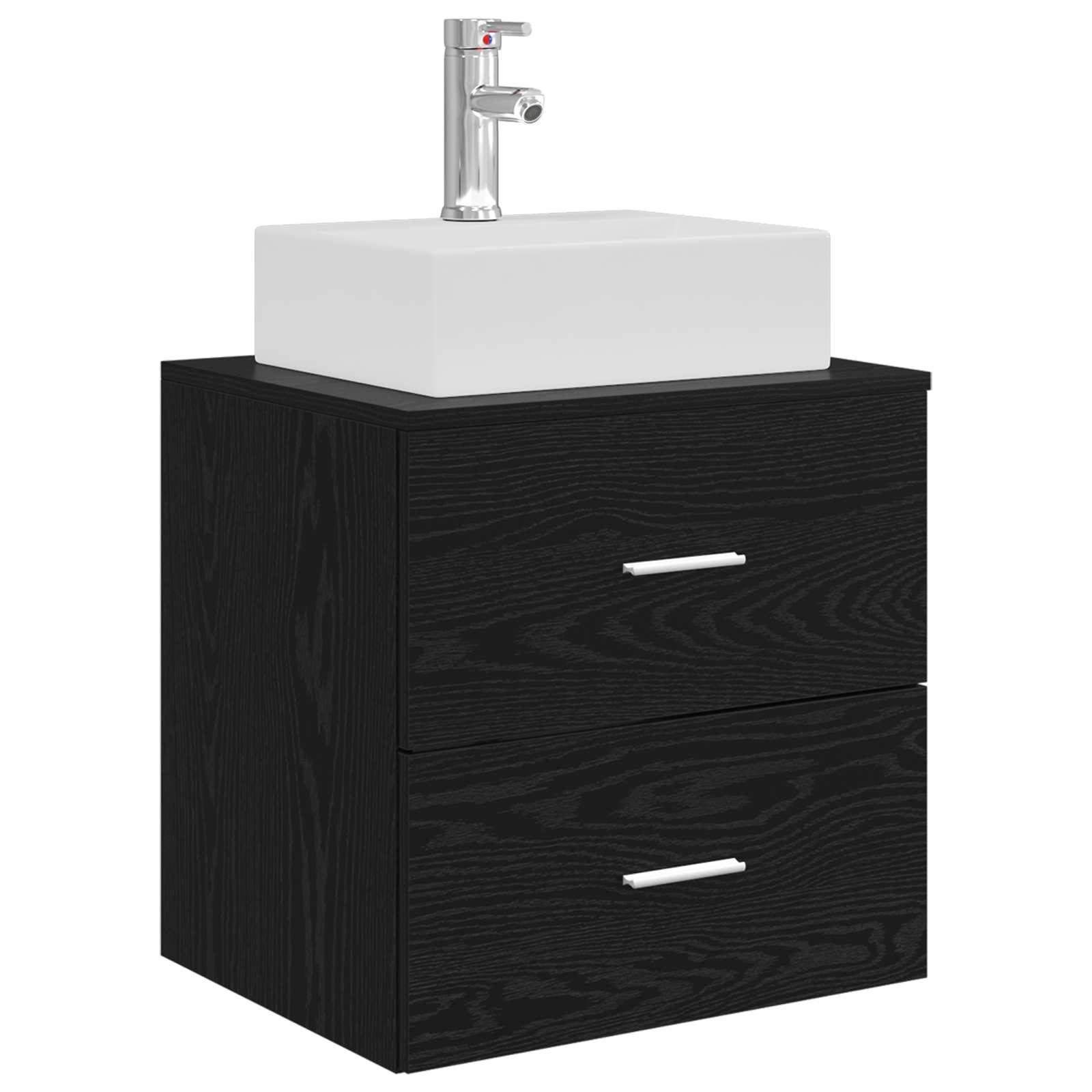 vidaXL Bathroom Furniture Set 4 pcs Black Oak 5