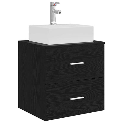 vidaXL Bathroom Furniture Set 4 pcs Black Oak 5