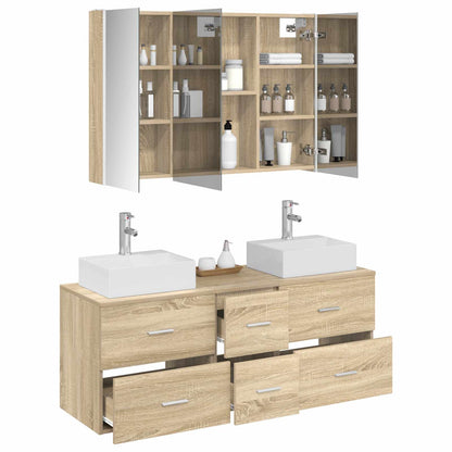 vidaXL Bathroom Furniture Set 4 pcs Sonoma Oak 3